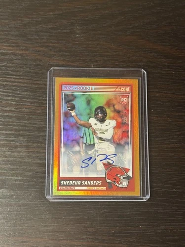 2025 Score Football Shedeur Sanders Rookie Card Auto Gold Foil #/10