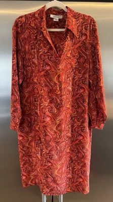 Diane Von Furstenberg Medium Silk Assets Multicolor Abstract Shift Dress