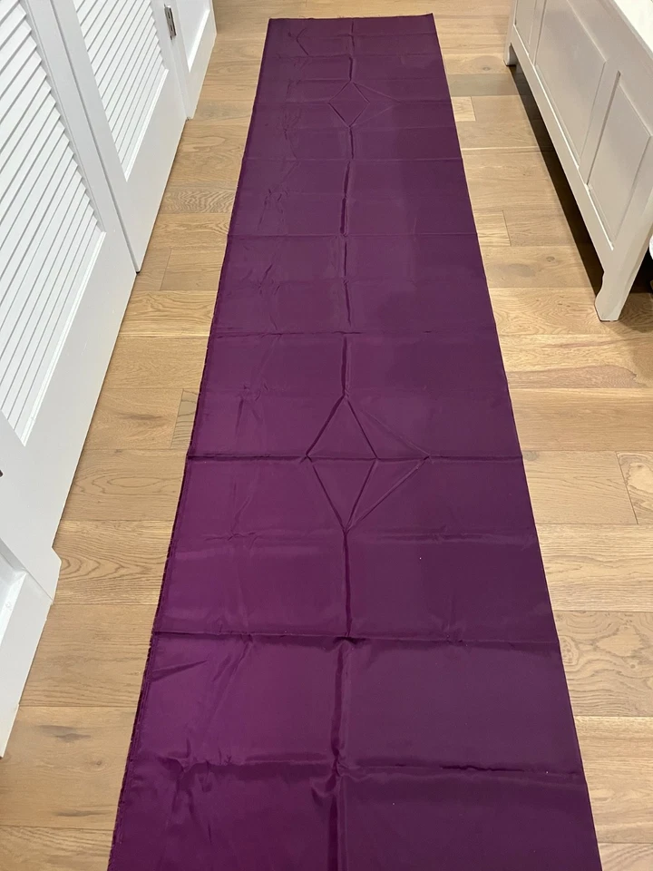 Purple Silk Satin Fabric Remnant  - 132"L (3.5 yds plus) x 29.5" Wide - Image 2 of 3