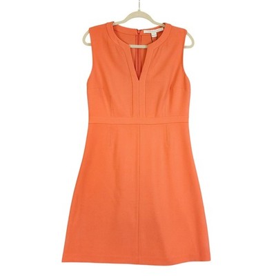 Diane Von Furstenberg Womens Fleur Sheath Dress Size 8 Coral Sleeveless NEW