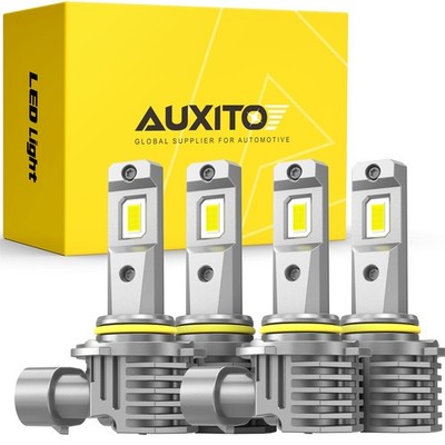4x AUXITO 9005 9006 LED Headlight Bulbs High Low Beam Kit Cool White E