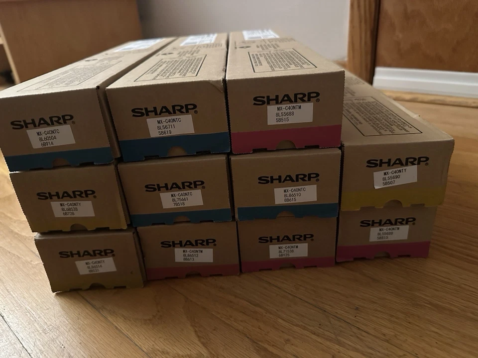 SHARP MX-C40NT Toner Cartridges Set CMYK MXC311 MXC312 MXC401 NEW OEM-11 Packs - Image 3 of 4