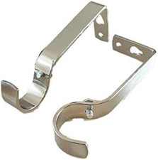 Silver Curtain Rod Brackets Set with Screws for Poles 28Mm Curtain Pole Bracket