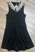 Free People Women’s Black Open Back Crotchet Collar Waffle Knit Dress XS