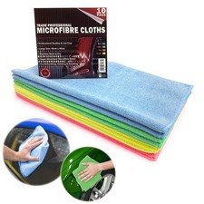 10 MICROFIBRE CLOTHS 40X40CM BUFFING DRYING MULTI PURPOSE CLEANING WASHABLE