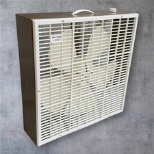 Vintage Metal Box Fan Air King Brown 2-Speed 5 Blade 1970s 22x7x22 Made In USA