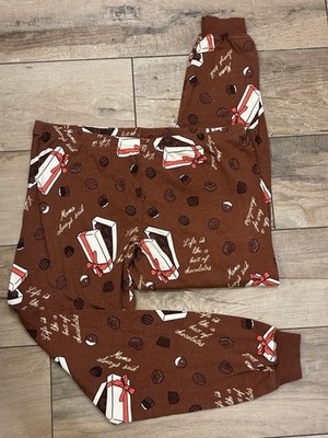 Bubba Gump Shrimp Co Pajama Bottoms Adult XL Unisex Comfort Lounge Pull on Brown