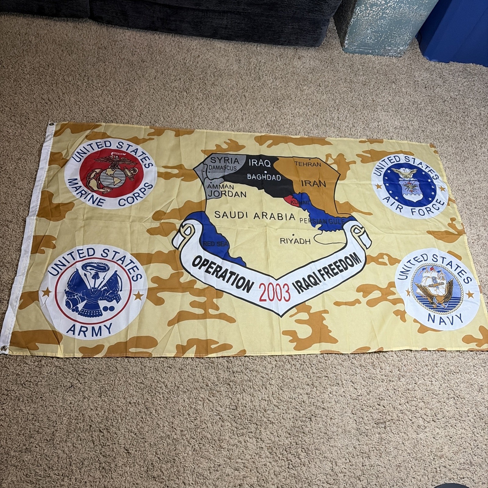 2003 Operation Iraqi Freedom 60” X 35” One Sided Flag