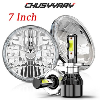 H6024 2pcs 7inch Round LED Headlights Projector DRL For GMC C15 C25 C35 Pickup