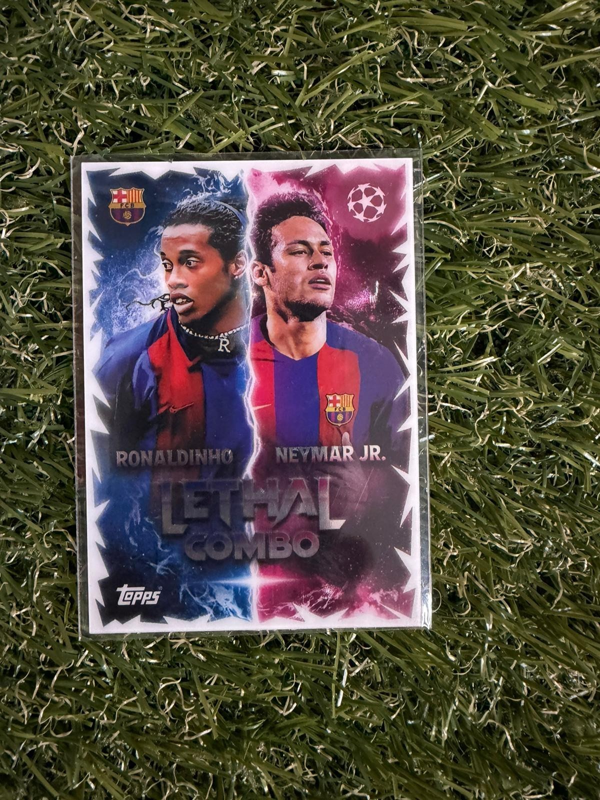Topps Match Attax 2025-26 Ronaldinho & Neymar Jr Lethal Combo Ultra Rare #LC-RN