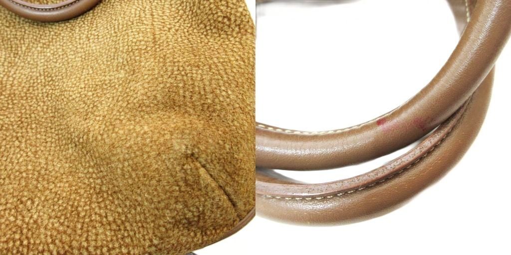 BORBONESE Quail Pattern 2-Way Suede Shoulder Bag … - image 8