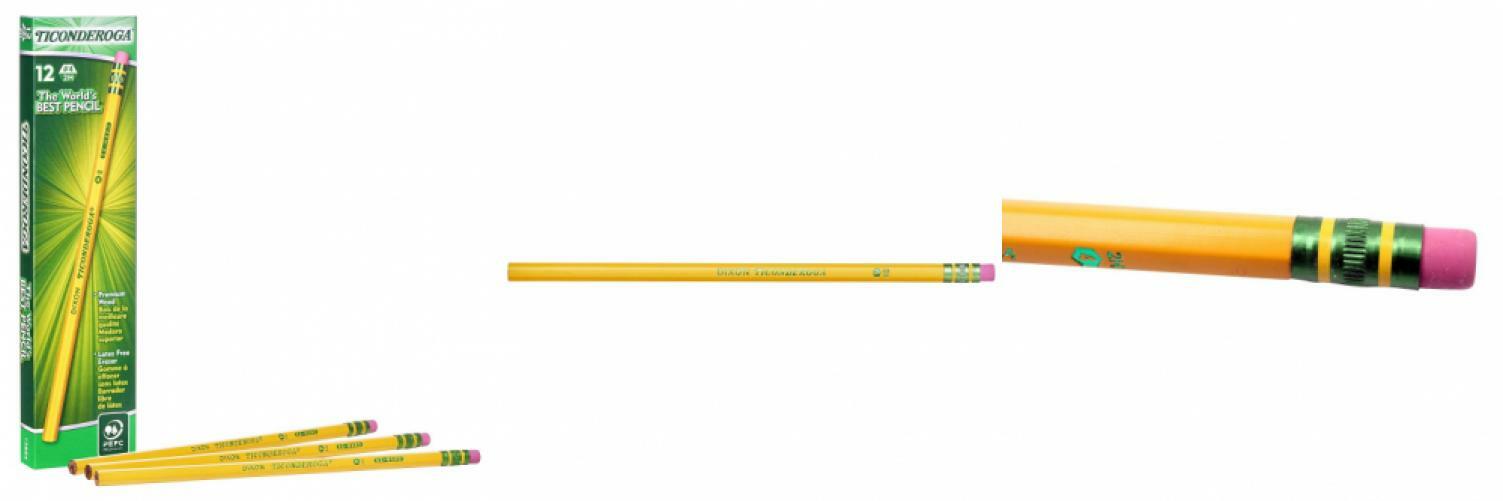 Ticonderoga Wood-Cased #4 2H Extra Hard Graphite Pencils 1-Pack Yellow-image