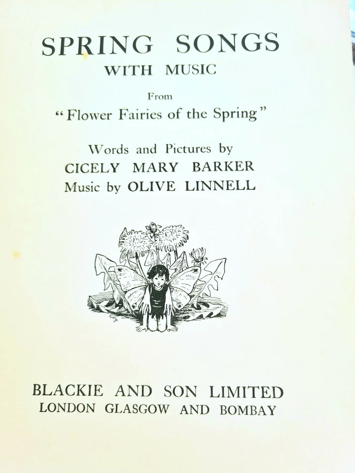 Spring Songs "Flower Fairies of the Spring". C M Barker 1st Edition Book Music - Image 3 of 4