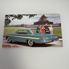 Chevrolet Impala 1961 Postcard Advertising Litho 4 Door Sedan Military