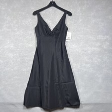 Vintage Oleg Cassini Dress Size 6 Black 100% Silk Cocktail Made In USA $180 NWT