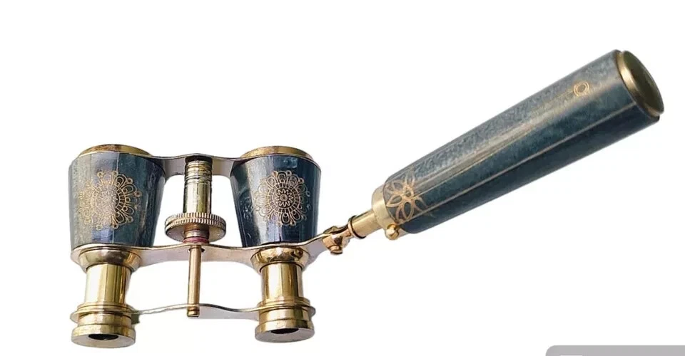 Vintage telescope Opera Glasses Mother of Pearl & Handle Brass Fittings France - Image 3 of 4
