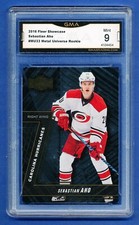 2016 FLEER HOCKEY SHOWCASE SEBASTIAN AHO RC hurricanes rookie GMA 9 