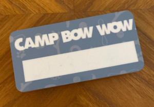 CAMP BOW WOW NAME BADGE/TAG MAGNETIC WORK/HALLOWEEN/COSTUME PROP *FREE GIFT*