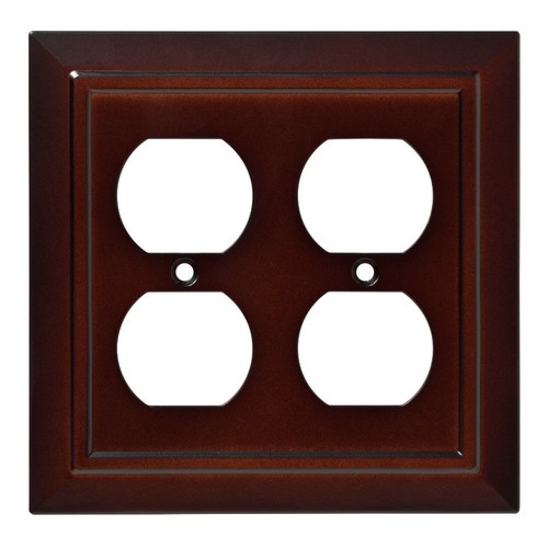 Double Duplex Wall Plate Double Outlet Espresso Architectural - Picture 2 of 2