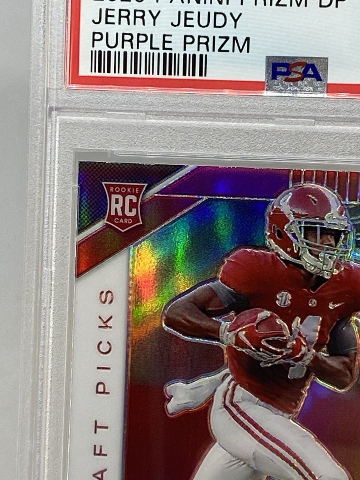 2020 SP JERRY JEUDY Panini PURPLE PRIZM Draft Picks Rookie RC PSA 10 POP 20 view 2