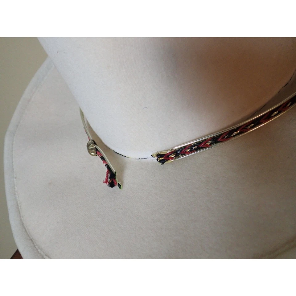 Sombrero de Vaquero Western Express Para Hombre Imitación Fieltro Blanco Banda Plateada 7 1/8 México Foto 4 de 4