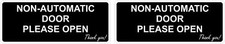 5in x 2in Non-Automatic Door Please Open Vinyl Stickers Car Vehicle Bumper Decal