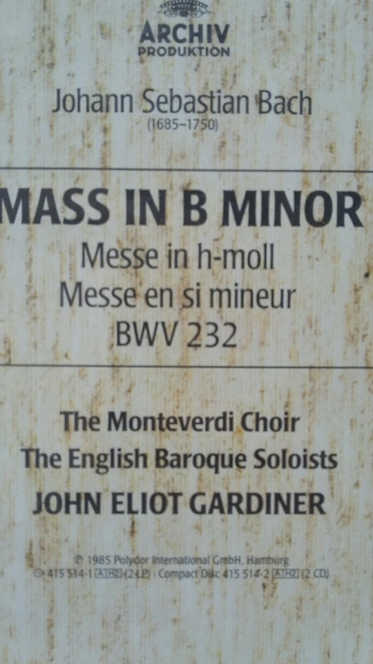 BACH Mass in B Minor Monteverdi Gardiner CASSETTE Box 1985 Archiv/Polydor SEALED - Image 4 of 4