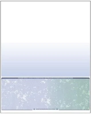 COMPUCHECKS 2500 Blank Check Stock Paper - Check on Bottom - Blue/Green Prismatic