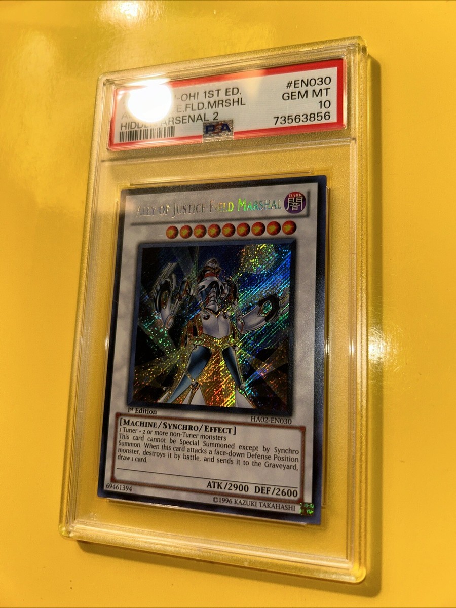 YuGiOh ALLY OF JUSTICE FIELD MARSHAL HA02-EN030🔥PSA 10🔥1st ED