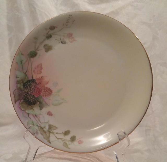 Royal Crescent China Bavaria, Hand Painted Plate, Raspberries 8 ½” eBay
