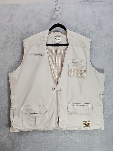 Walt Disney World Men XXL Beige Kilimanjaro Safaris Full Zipped Vest 