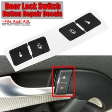 Left+Right Black Car Repair Sticker Door Lock Control Switch Button For Audi A3L