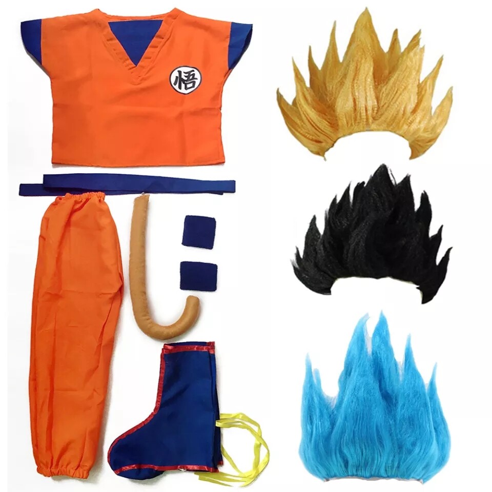 Disfraz De Goku Cosplay Dragon Ball 8 Piezas Traje Para Niño O Adulto