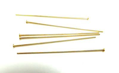 Pin Dua Inch 50 Pcs ~ GOLD PLATED HEAD PINS ~ 2 INCHES ~ FOR BEADS ~ JEWELRY LOT | eBay