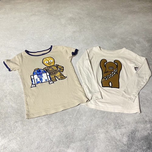 GAP Star Wars Pajama Tops Lot Of 2 Chewbacca C3PO R2-D2 Size 5 Toddler - Picture 2 of 13
