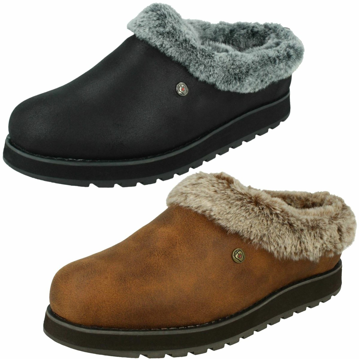 LADIES BOBS SKECHERS FAUX FUR LINED MEMORY FOAM INDOOR LADIES BOBS SKECHERS FAUX FUR LINED MEMORY FOAM INDOOR
