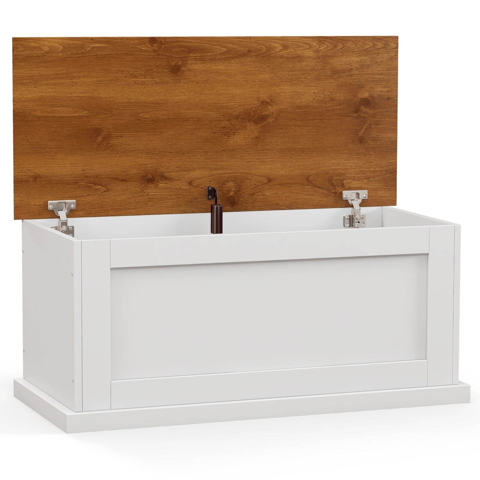 Wooden LiftTop Storage Chest Modern Hallway Storage Shoe Changing