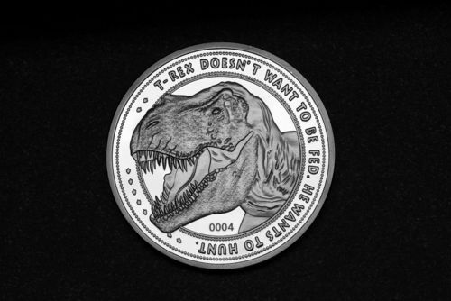 Jurassic Park SammelmüNze 25Th Anniversary T-Rex Silver Edition-image