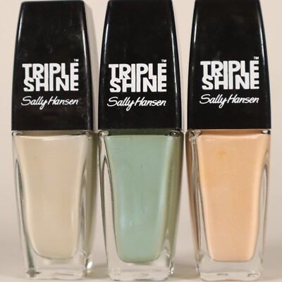 Lot of 3 Bottles of Sally Hansen Triple Shine Nail Color Polish Brand New