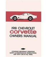 1981 Chevrolet Corvette Owners Manual User Guide on sale 1981 Chevrolet Corvette Owners Manual User Guide on sale