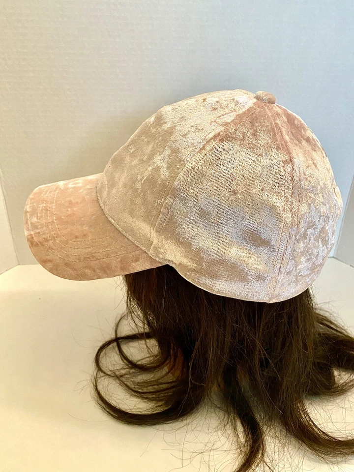 女式帽子均码适合最可调粉色麂皮绒  — 第 2/4 张图片