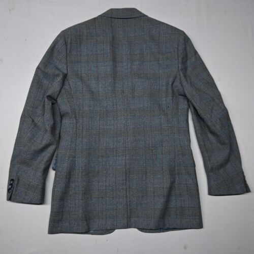 Vtg Saxony Hall 36S Blue Plaid Suit Separates Mens Vest Blazer Jacket Sport Coat - Picture 11 of 11