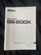 FLASH SPEEDLIGHT NIKON SB-80DX SHOE MOUNT Instruction MANUAL New Old Stock