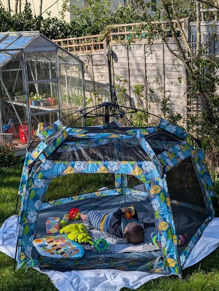 Automatic Pop-Up Playpen Tent - Large Indoor/Outdoor Kids Play Space with Canopy - Image 4 of 4