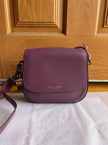 Marc Jacobs mini rider adjustable crossbody plum/ purple bag with gold tone