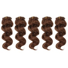 15cm Doll Hair Wefts, 5Pcs Wave Hair Doll Wigs, Light Brown