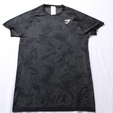 Gymshark Men's Slim Fit Lightweight Geo Seamless T-Shirt DH3 Black Medium NWT