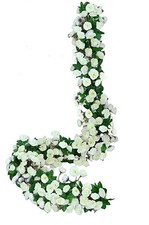 Lannu 2 Pack Artificial Rose Vine Flowers Fake Garland Ivy Flowers Silk Hanging