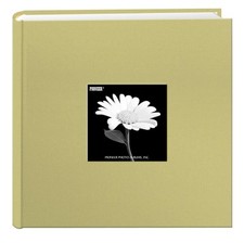 Medium Soft Yellow Photo Album Holds 200 Photos 4x6 Fabric Cover Memo Area