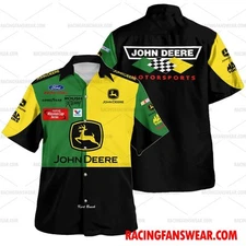 Kurt Busch Nascar John Deere Racing Uniform Apparel Clothes Hawaiian  Shirts
